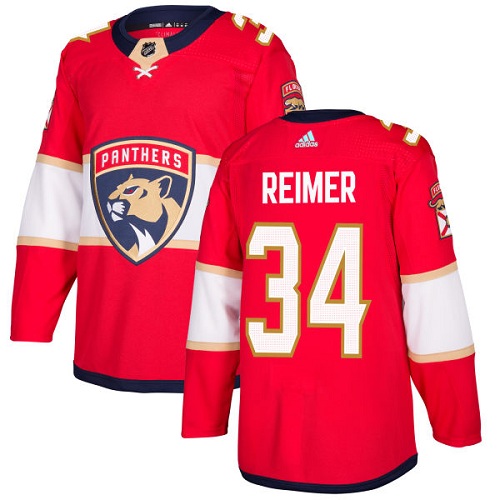Adidas Men Florida Panthers #34 James Reimer Red Home Authentic Stitched NHL Jersey->florida panthers->NHL Jersey
